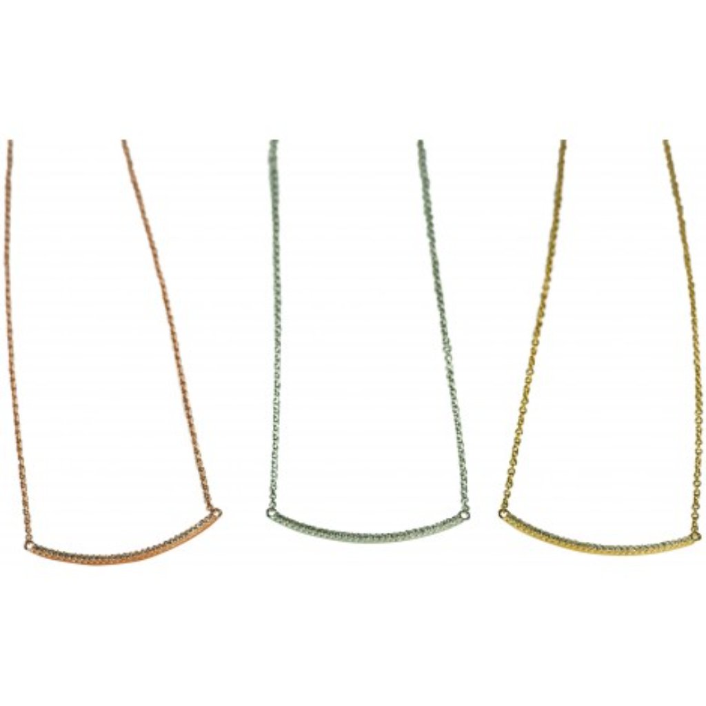 Bar Pendant Necklace Sterling Silver (.925), Silver, Rose Gold